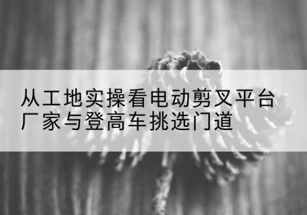 连平电动剪叉升降平台厂家-从工地实操看电动剪叉平台厂家与登高车挑选门道
